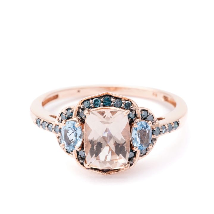 Morganite & Topaz Ring 9ct Gold,