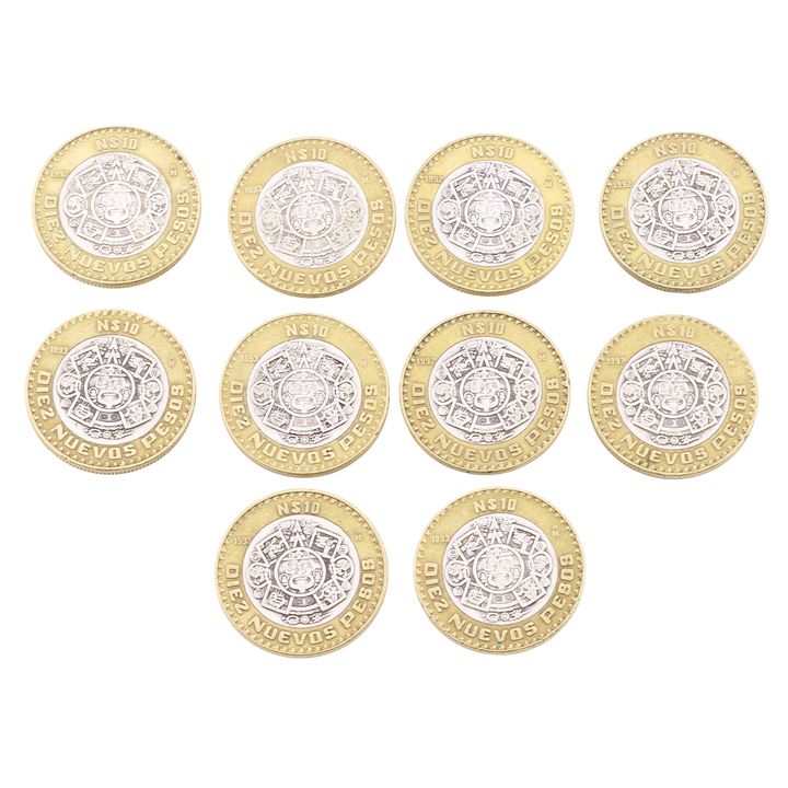 10 Monedas de 10 Nuevos Pesos