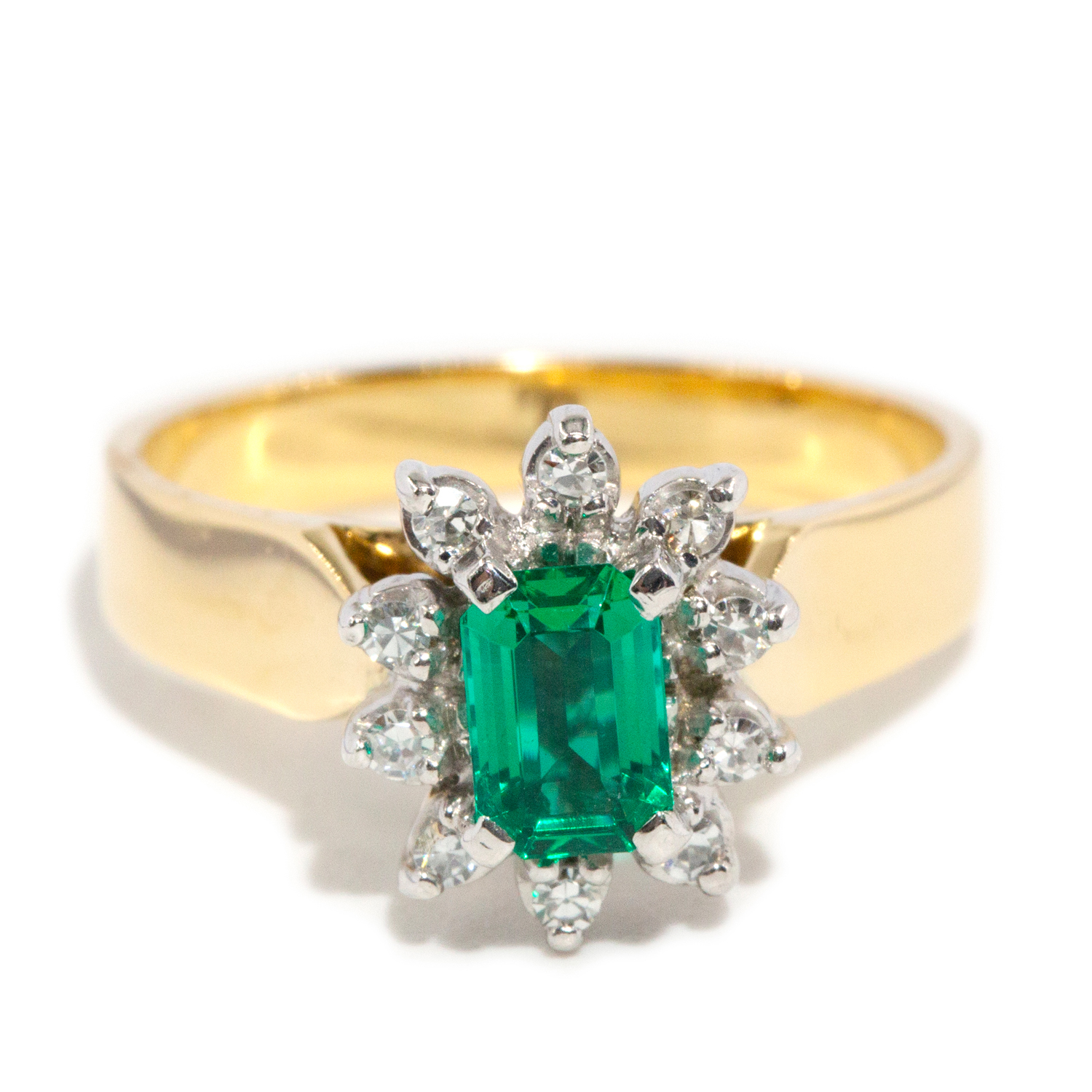 18ct Yellow & White Gold Cluster Ring