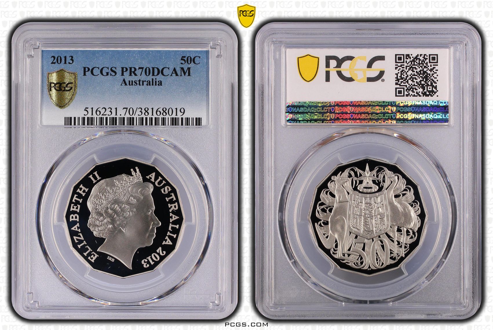 318 · 2013 Australia Fifty Cent, 50c Proof PCGS - PR70DCAM POP 69/0 -019