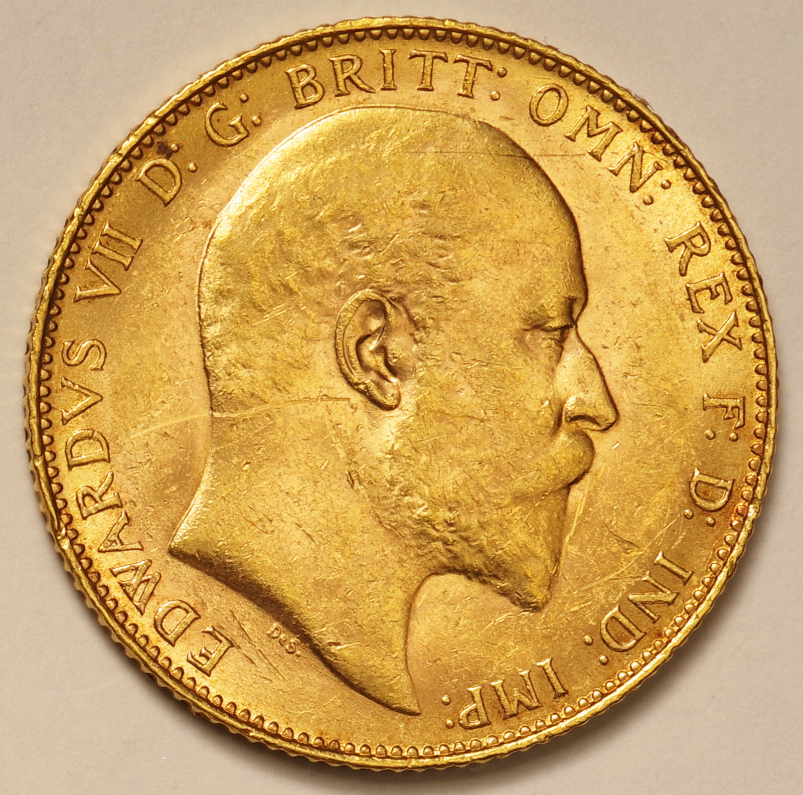 英国 エドワード7世像 1ソブリン金貨 1910年　NGC AU 55 市場英国ソブリン金貨 エドワード7世 1910年 良好な状態：コインと