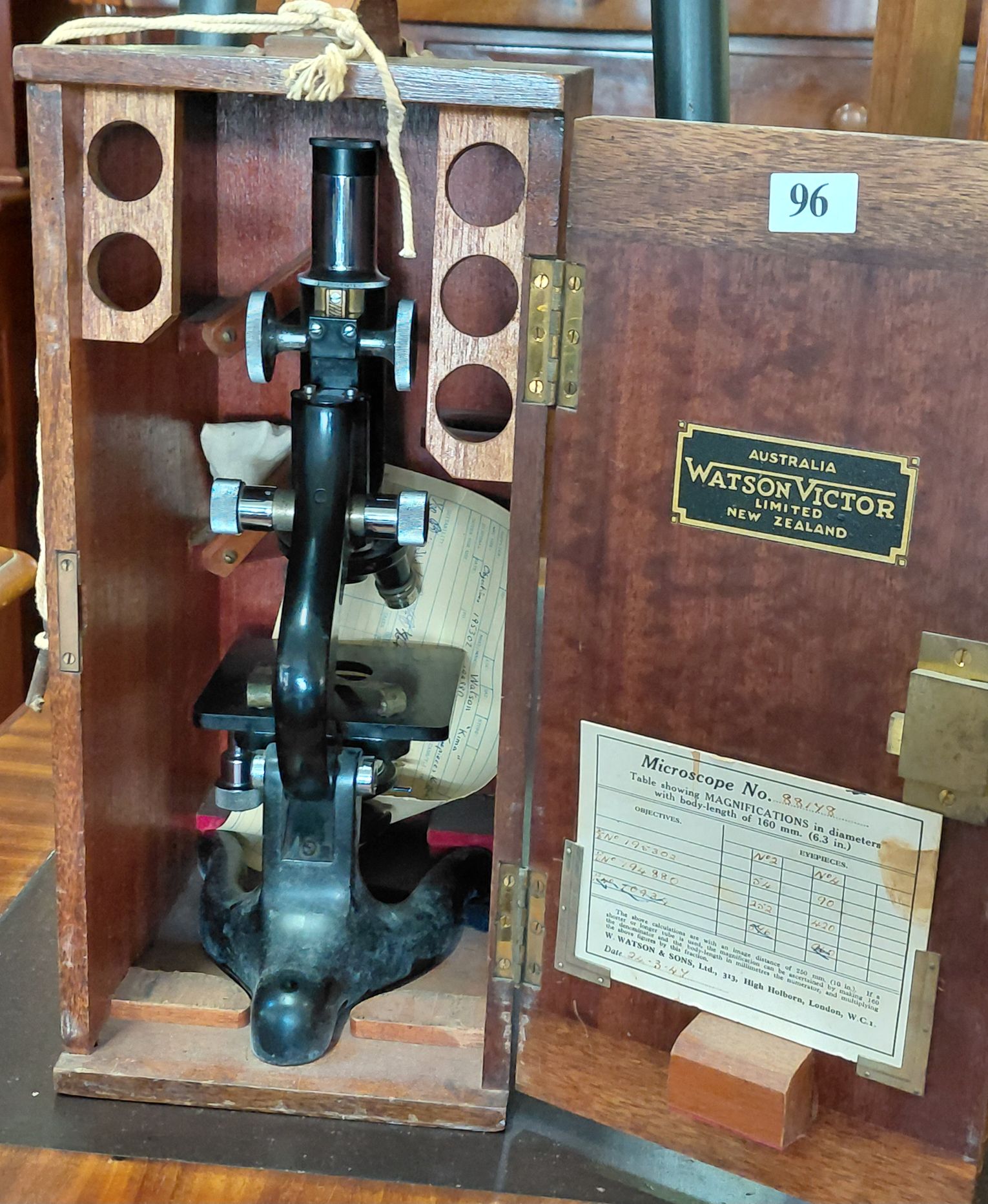 96 · AUSTRALIAN WATSONS VICTOR TABLE MICROSCOPE