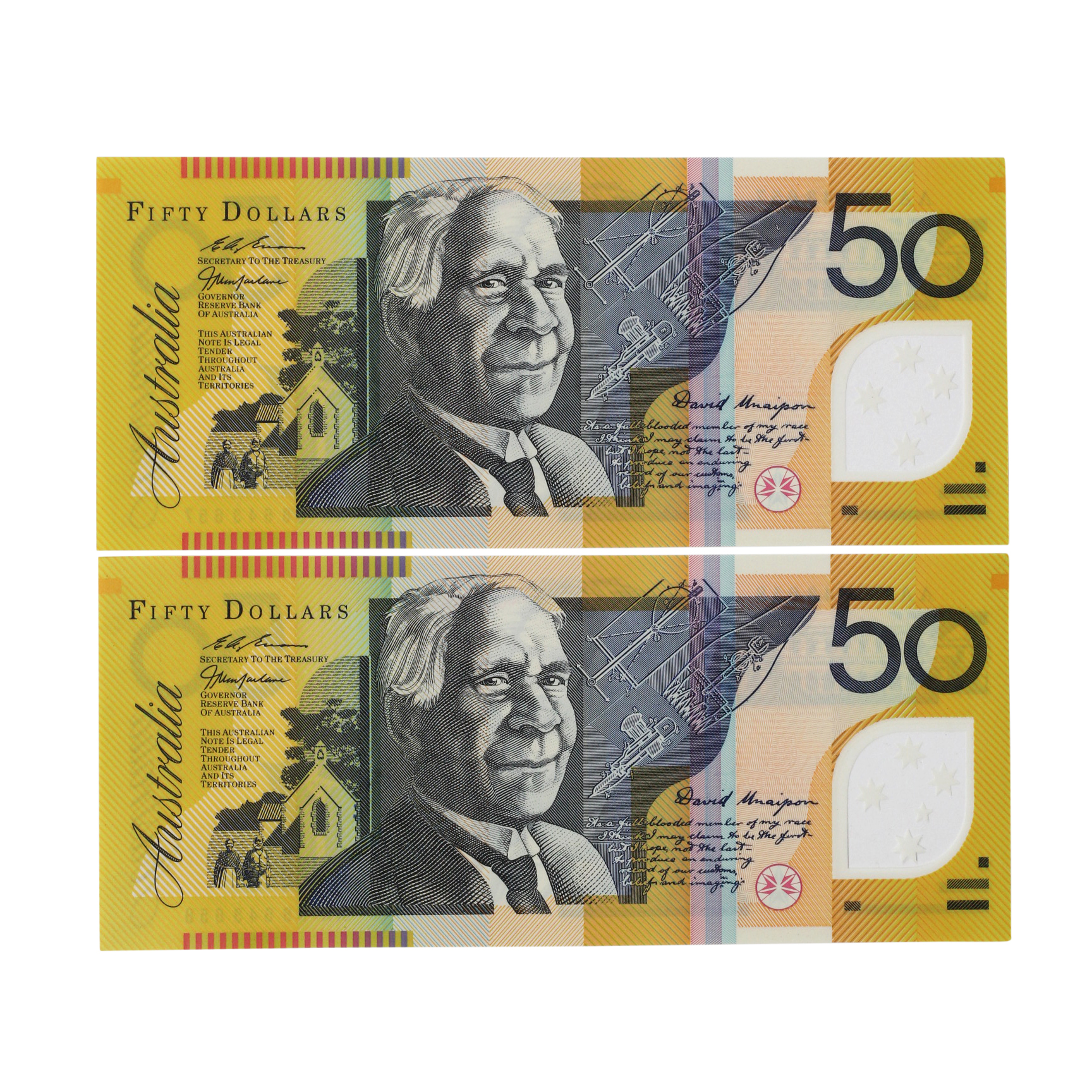 2263. · Consecutive Pair, Elizabeth II, Fifty Dollars, 1998, UNC