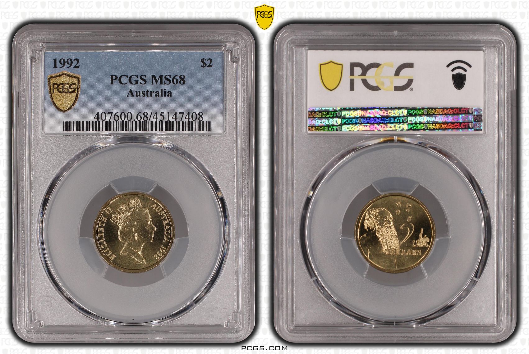 Elizabeth II, Two Dollar, 1992, PCGS MS 68
