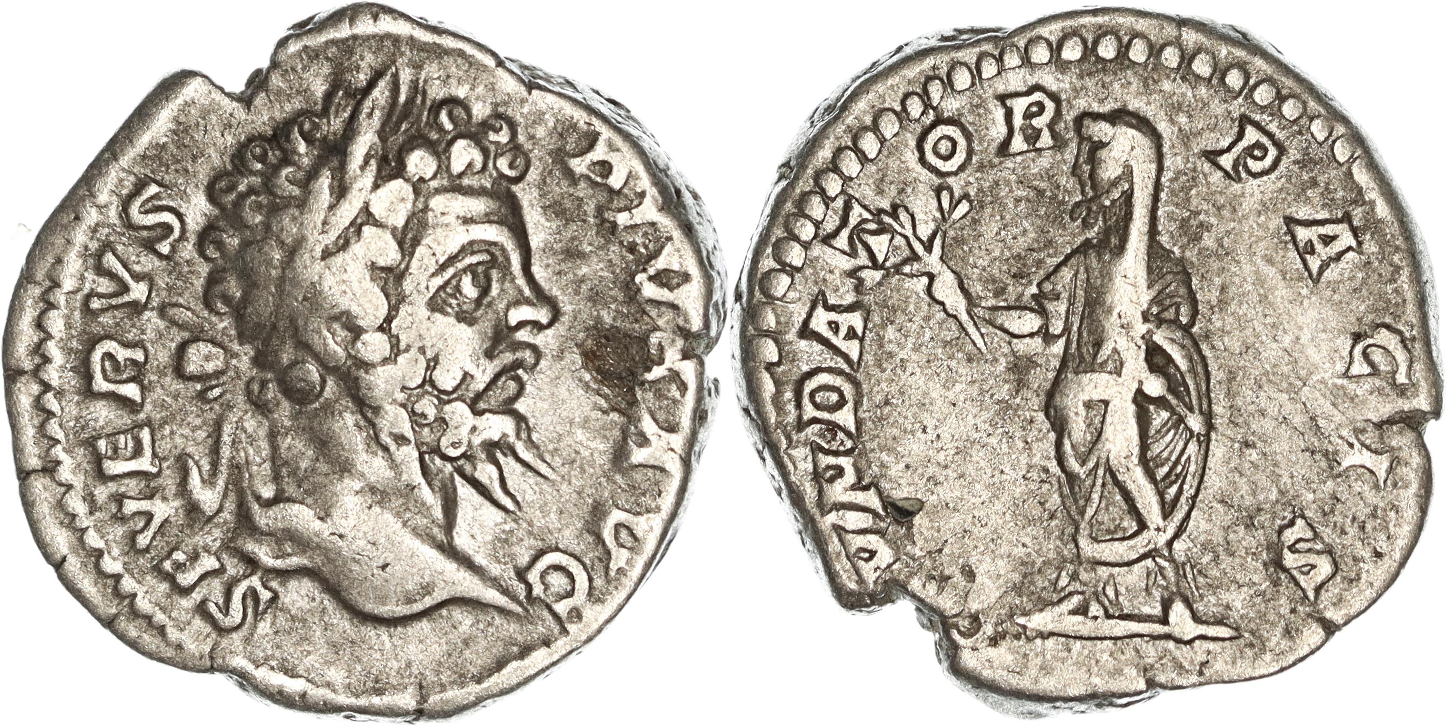 Roman Empire, Septimius Severus, Silver Denarius, 201-202 AD, nVF