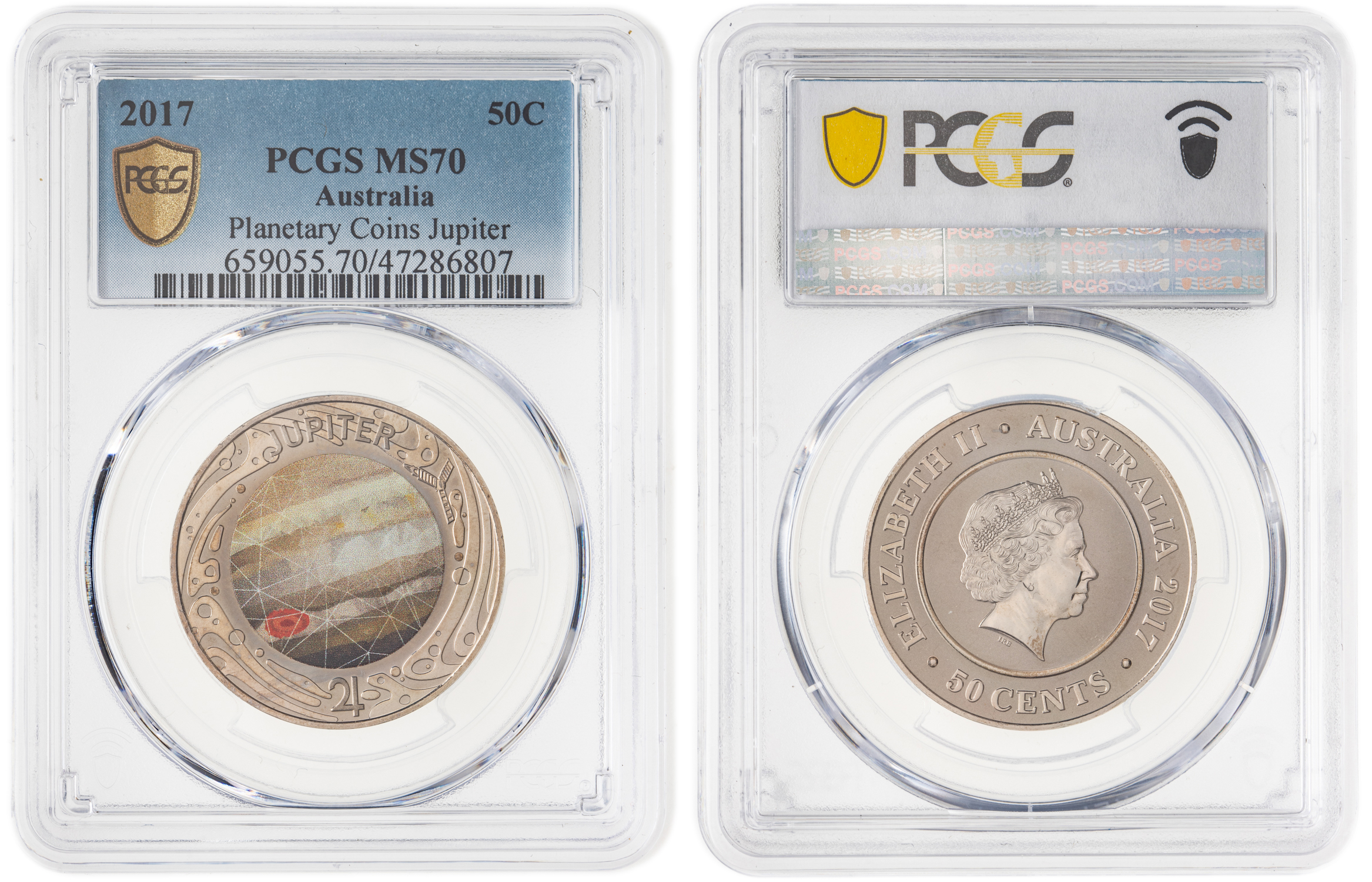 Elizabeth II, Planetary Coins Jupiter, Fifty Cent, 2017, PCGS MS70