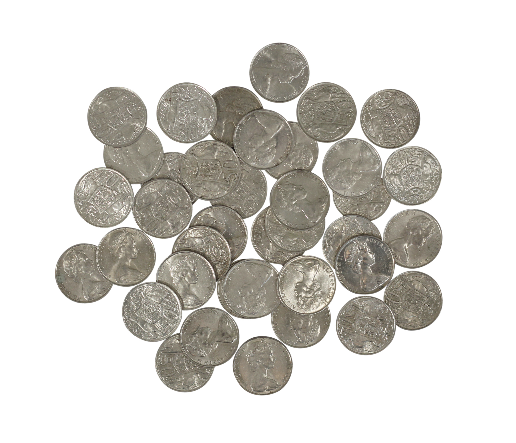Elizabeth II, Fifty Cents, 1966, EF