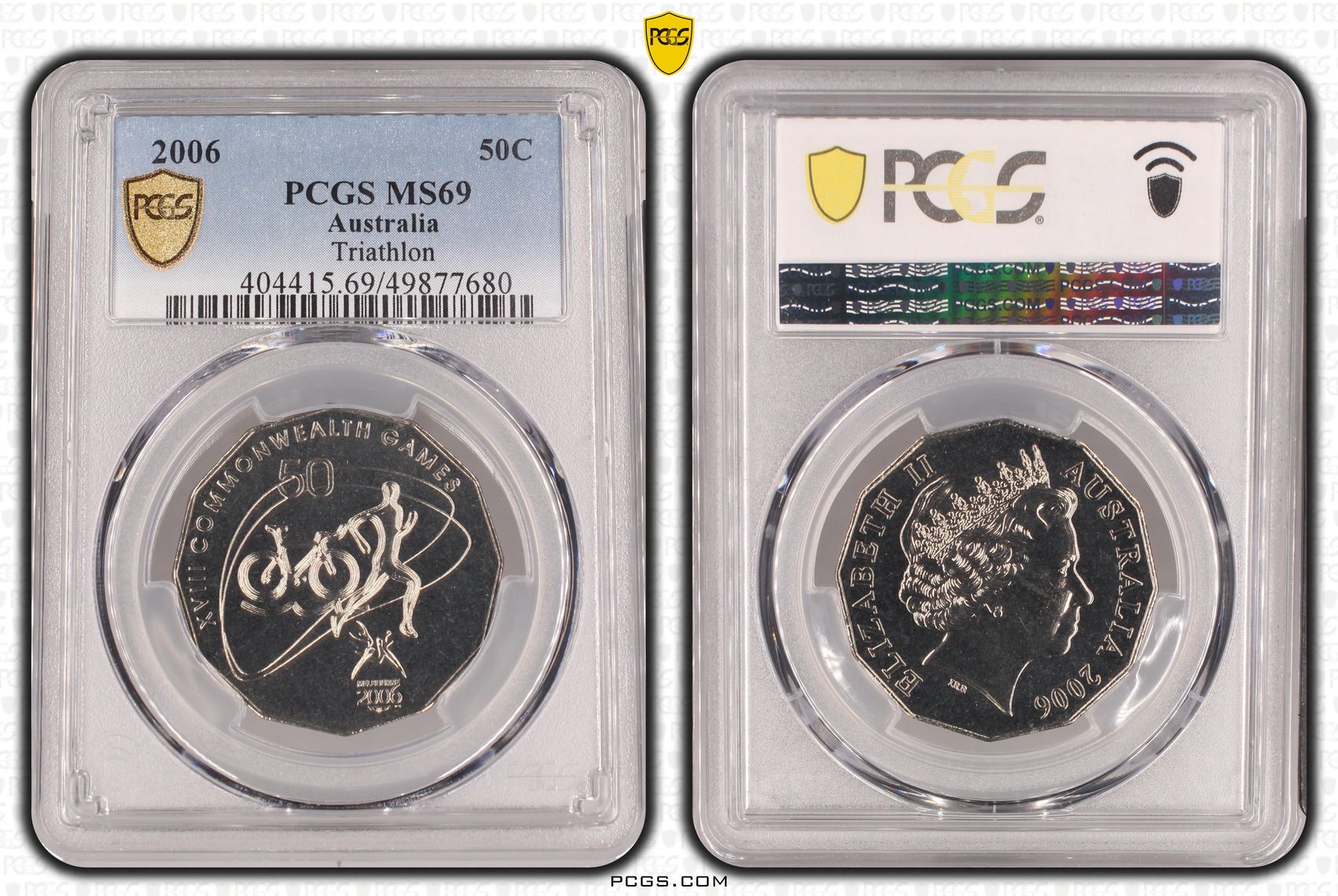 Triathlon POP 1/0, Fifty Cent, 2006, PCGS MS69