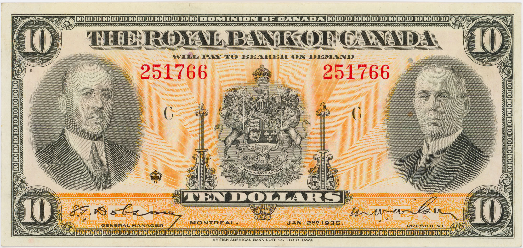 Canada, The Royal Bank of Canada, Ten Dollars, 1935, gEF - aUNC