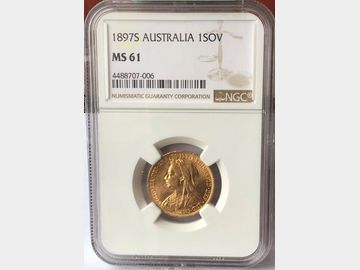 1897 Queen Victoria Old Head Sydney Mint Gold Sovereign NGC MS61