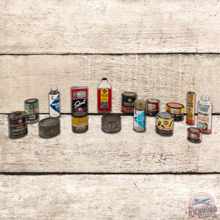 Group of 16 Whiz Advertising Cans & Bottles