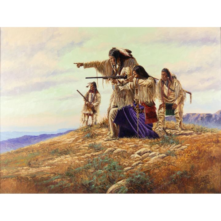 John DeMott (1954- ), Plains Hunters, 1973