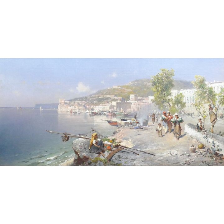 Franz Richard Unterberger ''Riviera de Napoli'' Oil