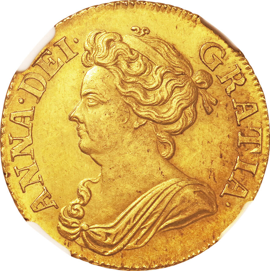 130周年記念 金貨 1/10oz Fine Gold 女性の肖像付き 英国-GB. 1710. Gold. ギニー(Guinea). NGC MS64+. 未使用＋