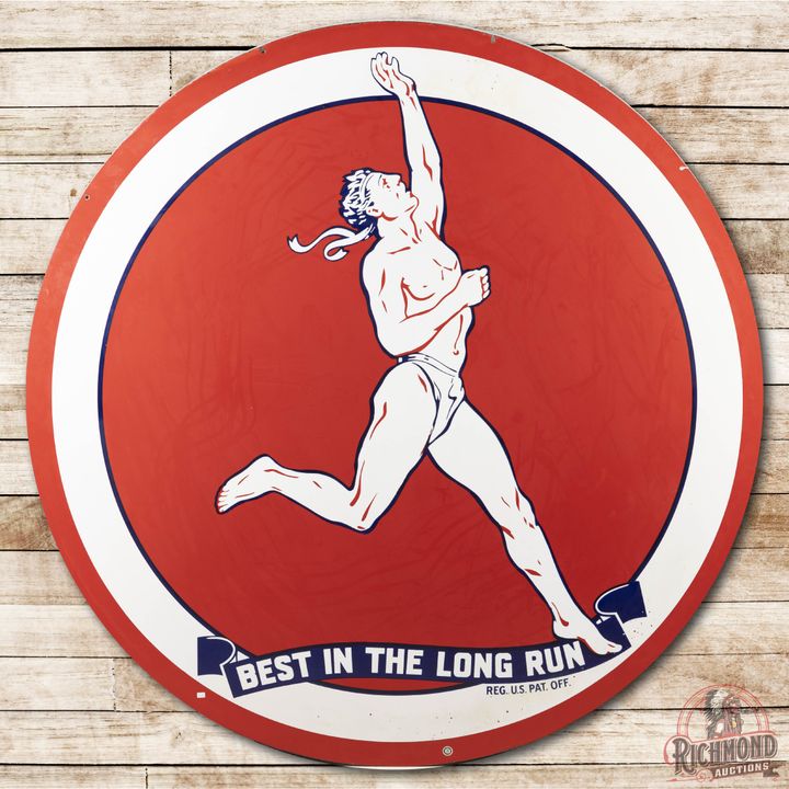 6' Marathon "Best In The Long Run" Porcelain ID Sign TAC 9