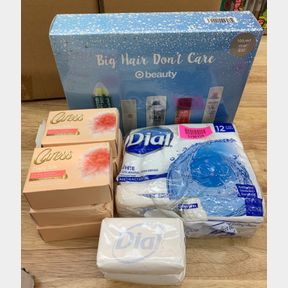 BIG HAIR DONT CARE SET, 6X CARESS SOAP AND DIAL SOAP 12 PACK+2