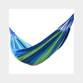 Portable Swing Canvas Stripe Hammock-Blue - Bar 9901039806711-51748/4573