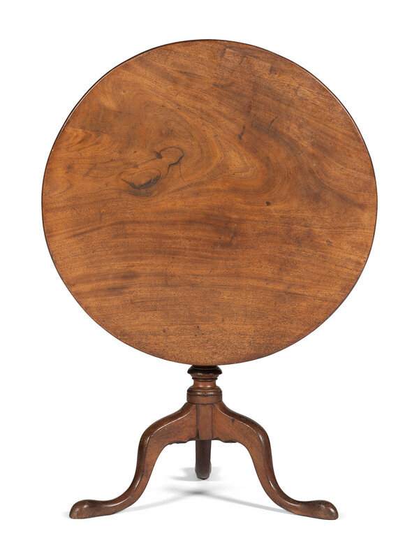 A Chippendale Figured Walnut Tilt-Top Tea Table