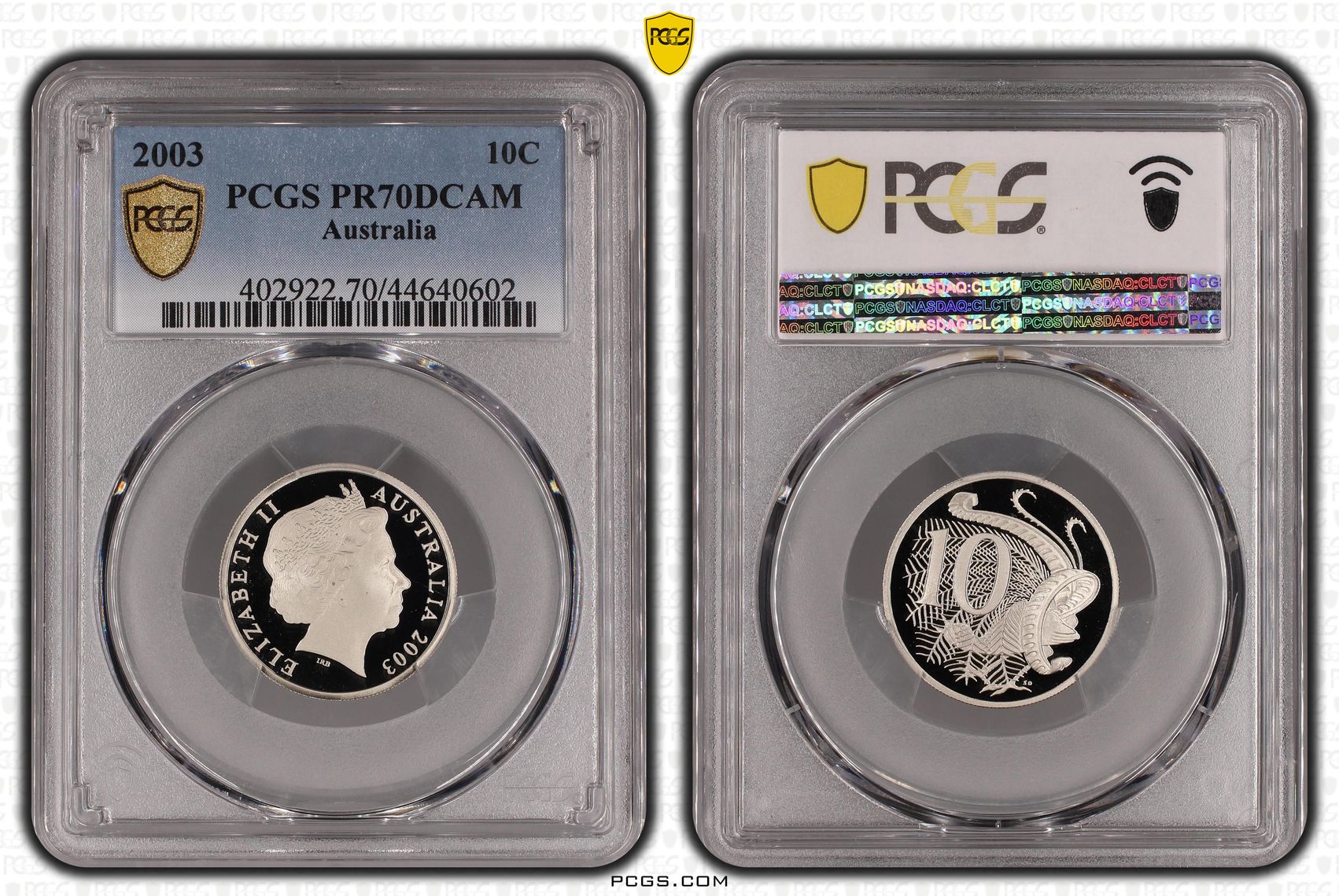 Elizabeth II, Ten Cent, 2003, PCGS PR 70DCAM