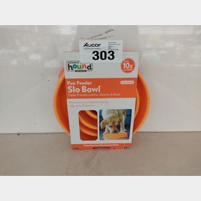 PERFECT PETS - FUN SLOW FEEDER DOG BOWL - ORANGE - ORANGE - M-L -