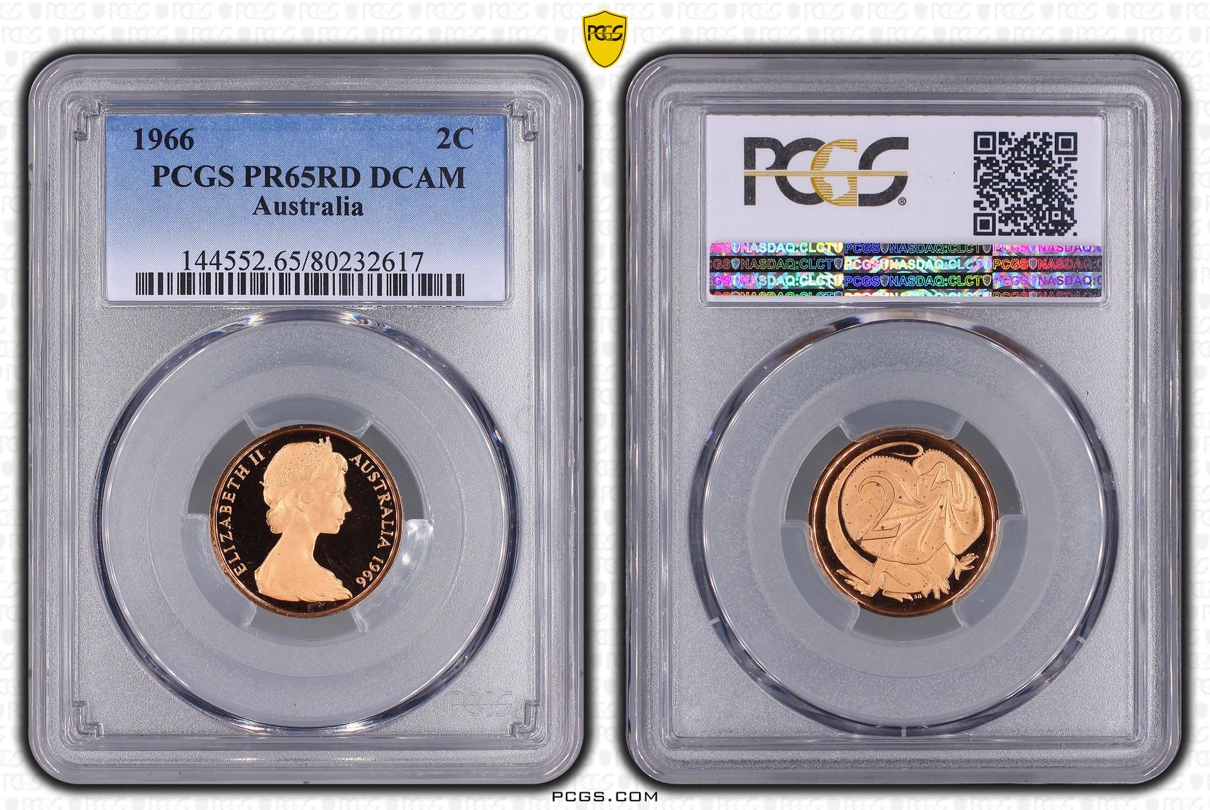 Elizabeth II, Two Cent, 1966, PCGS PR65DCAM