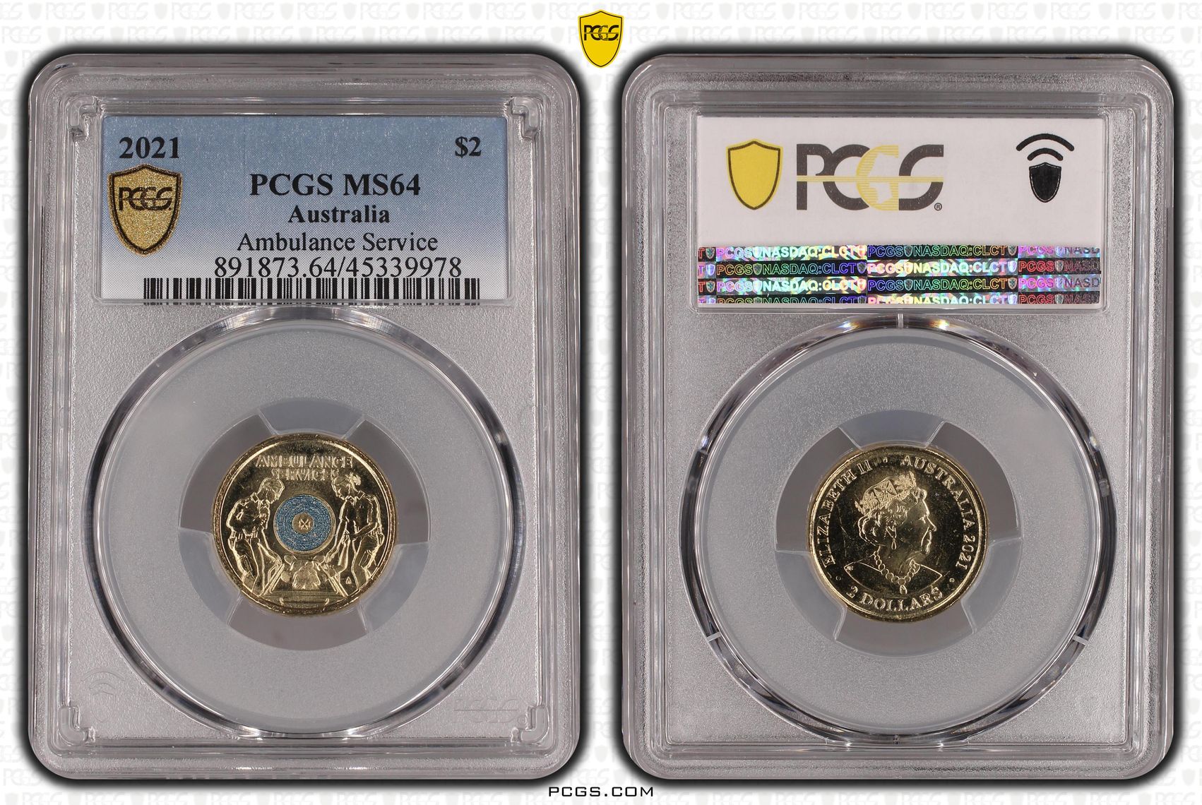 2021 Australia Two Dollar, $2 Ambulance Service PCGS - MS64 -978