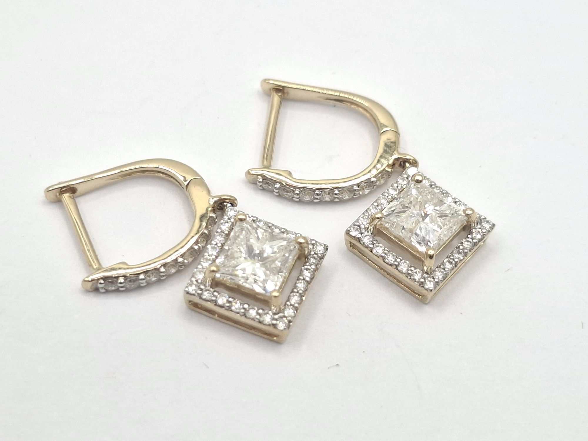 296 · 14K YELLOW GOLD HALO EARRINGS