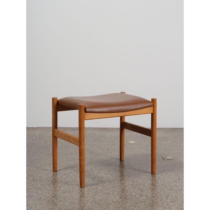 An oak 1950s footstool or ottoman