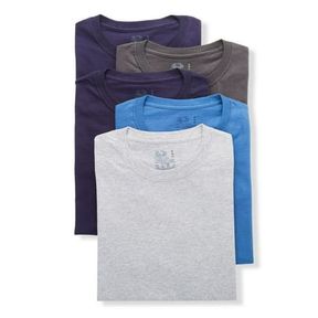 LARE MEN'S FRUIT OF THE LOOM 5P28CTG STAY TUCKED COTTON CREW T-SHIRTS - 5 PACK (ASSORTED L)