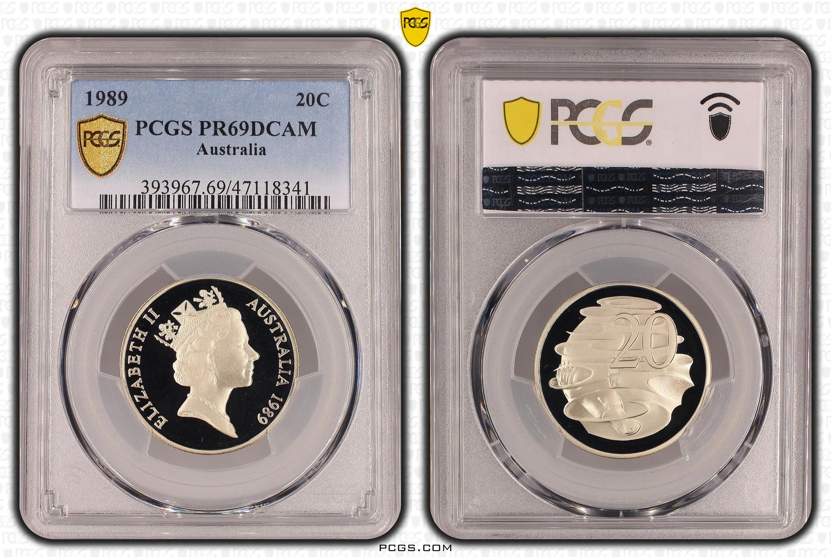 , Twenty Cent, 1989, PCGS PR69DCAM