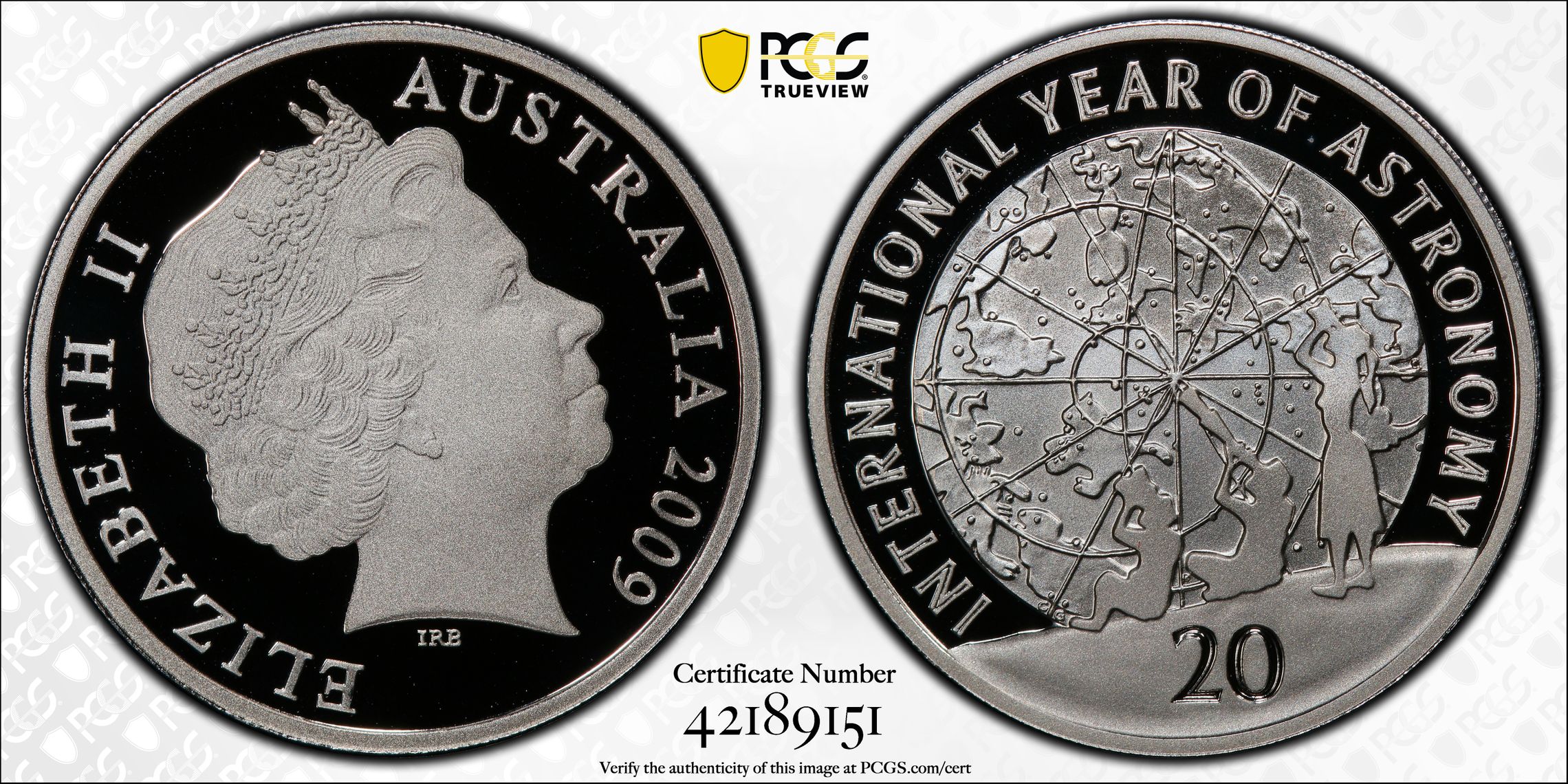 233 · 2009 Australia Twenty Cent, 20c Astronomy PCGS - PR70DCAM POP 8/0 -151