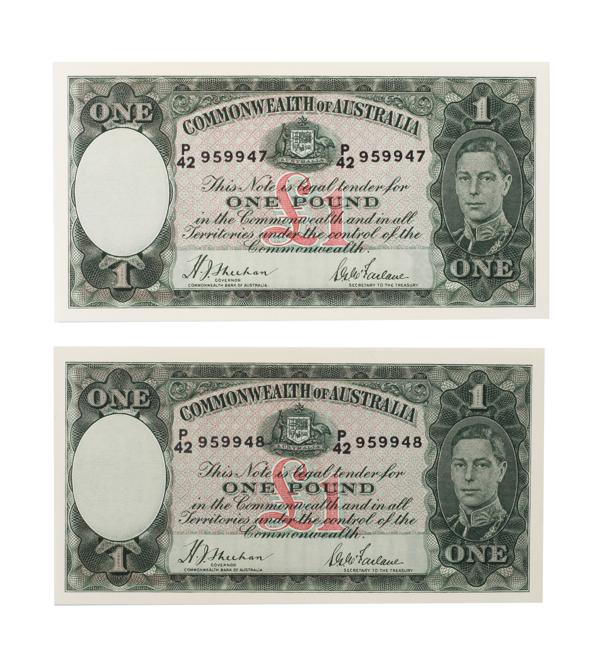 1884. · Sheehan/MacFarlane, One Pound,  1939, Uncirculated