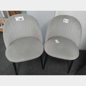 PLUTO VELVET DINING CHAIR SET OF 2 - GREY