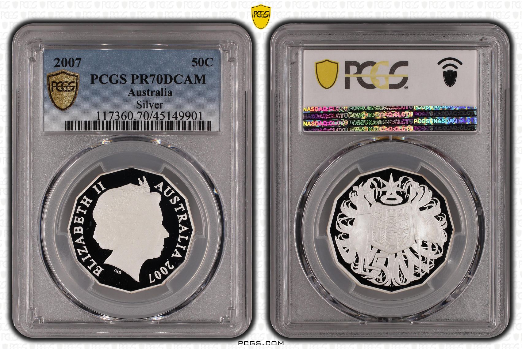 2007 Australia Fifty Cent, 50c Silver Silver PCGS - PR70DCAM POP 4/0 -901