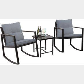 3 PCS PATIO OUTDOOR FURNITURE ROCKING CHAIR SET