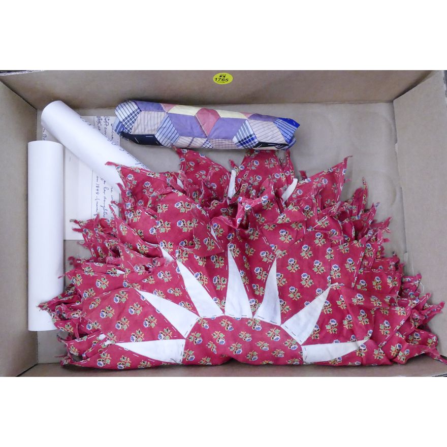 Box Antique Quilt Pieces