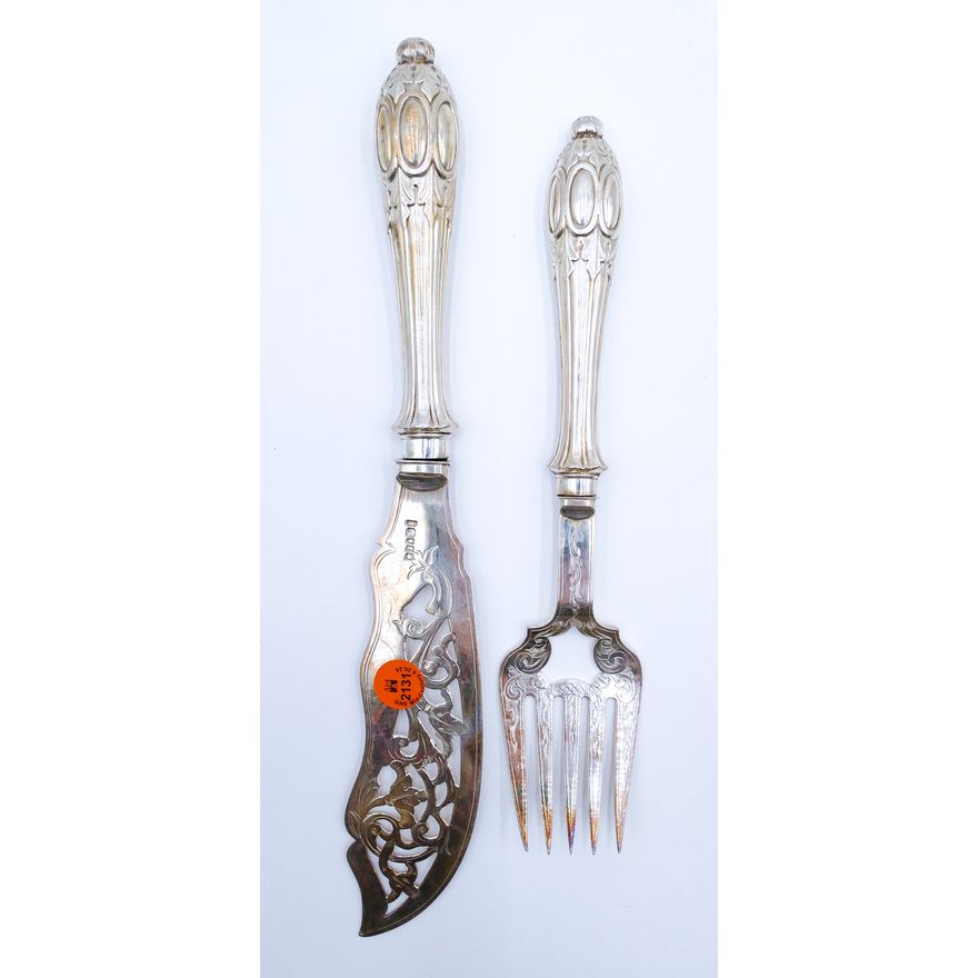 Victorian English Silverplated Fish Service 10'' to 13''