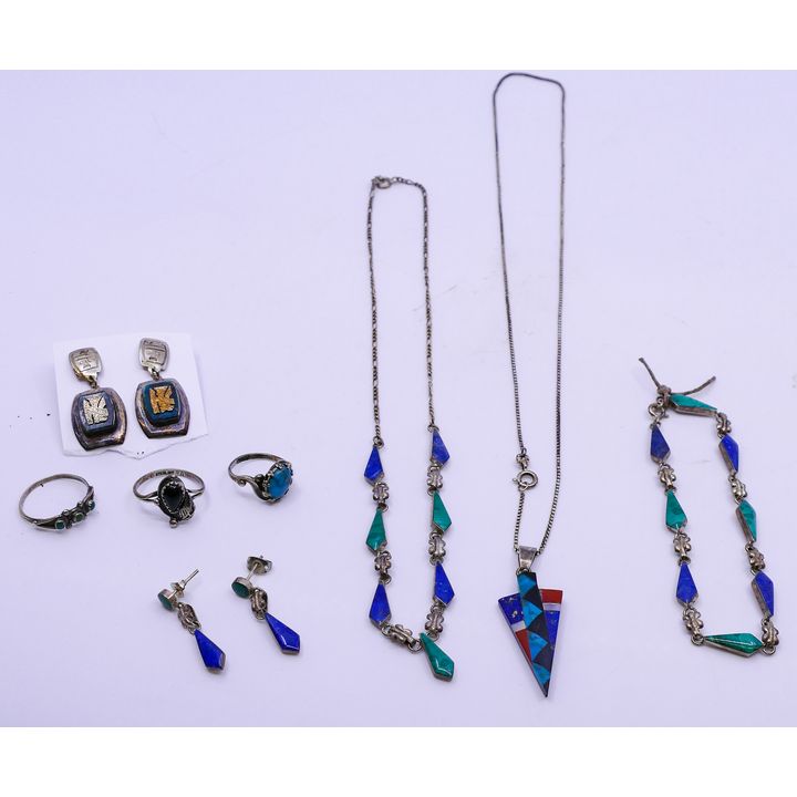 Box Sterling Malachite & Lapis Jewelry