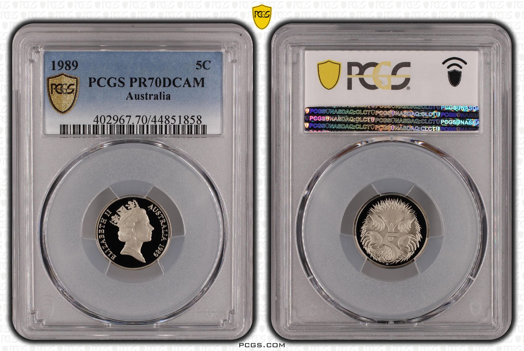 391 · 1989 Australian Five Cent, 5c Proof PCGS - PR70DCAM POP 30/0 -858