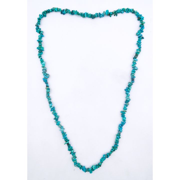 Old Turquoise Natural Bead Necklace 34''