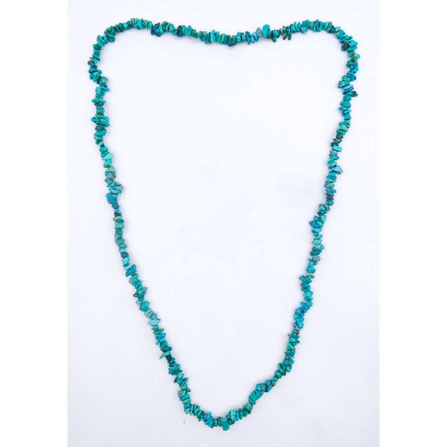 Old Turquoise Natural Bead Necklace 34''