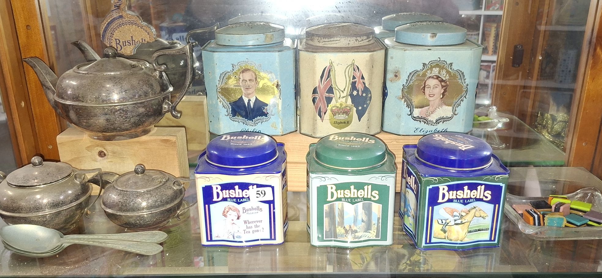 59 · TINS, TEA WARE ETC