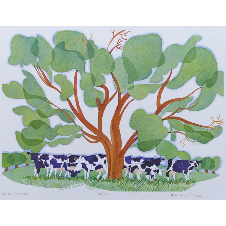 Rie Munoz ''Shade Tree'' 1990 Signed Print