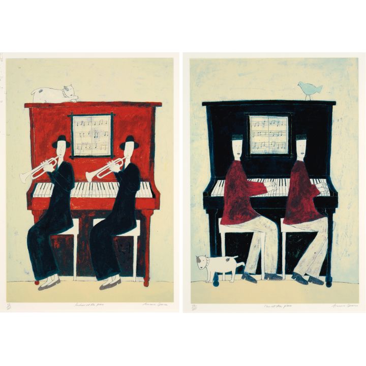 Annora Spence 'Men at the piano and Ladies at the Piano'