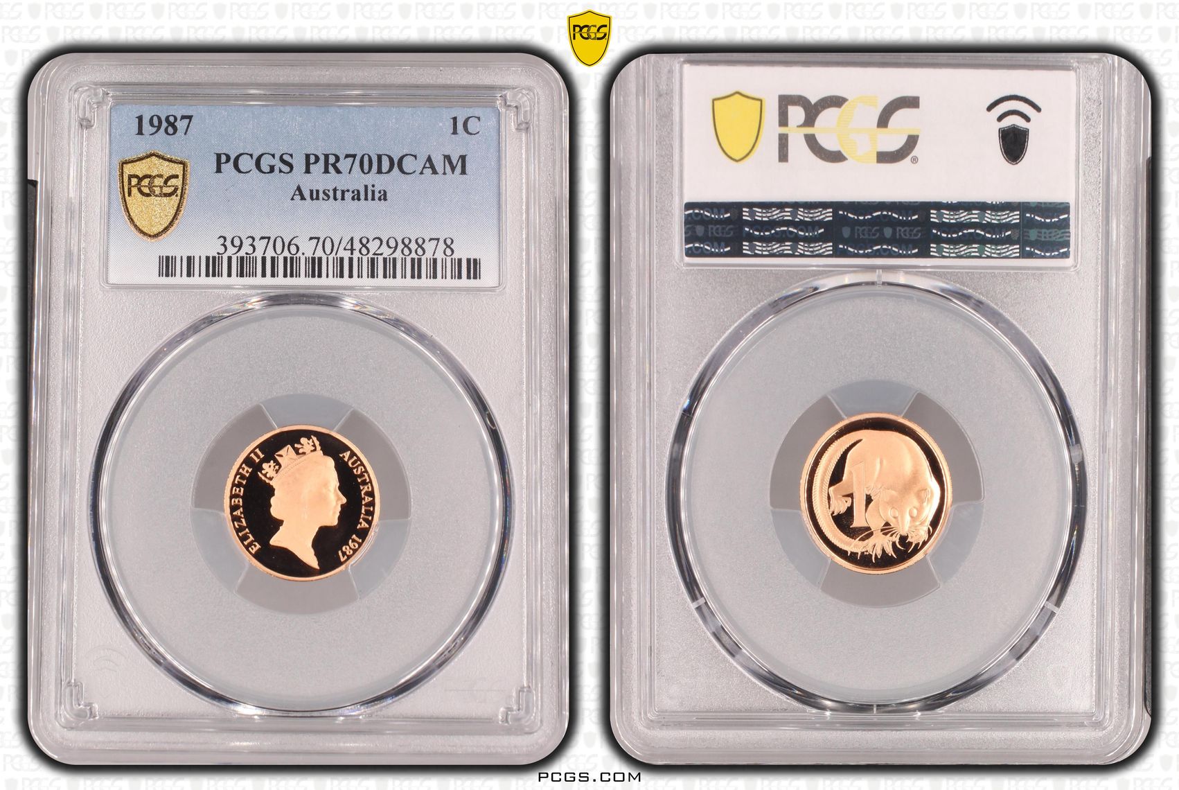 Elizabeth II, One Cent, 1987, PCGS PR70DCAM