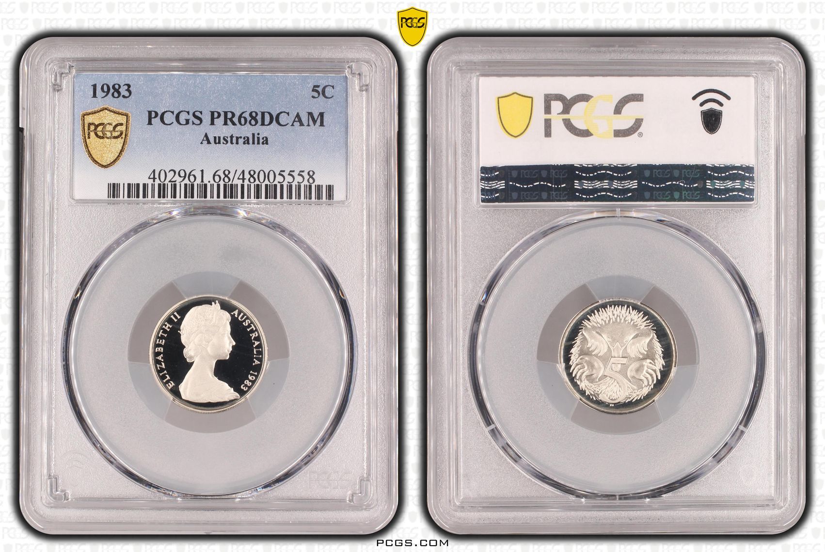 Elizabeth II, Five Cent, 1983, PCGS PR68DCAM