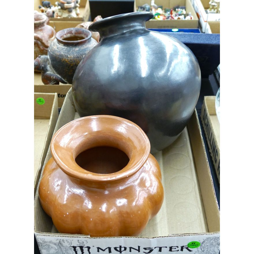 Box 2pc Large Native Pottery Jars