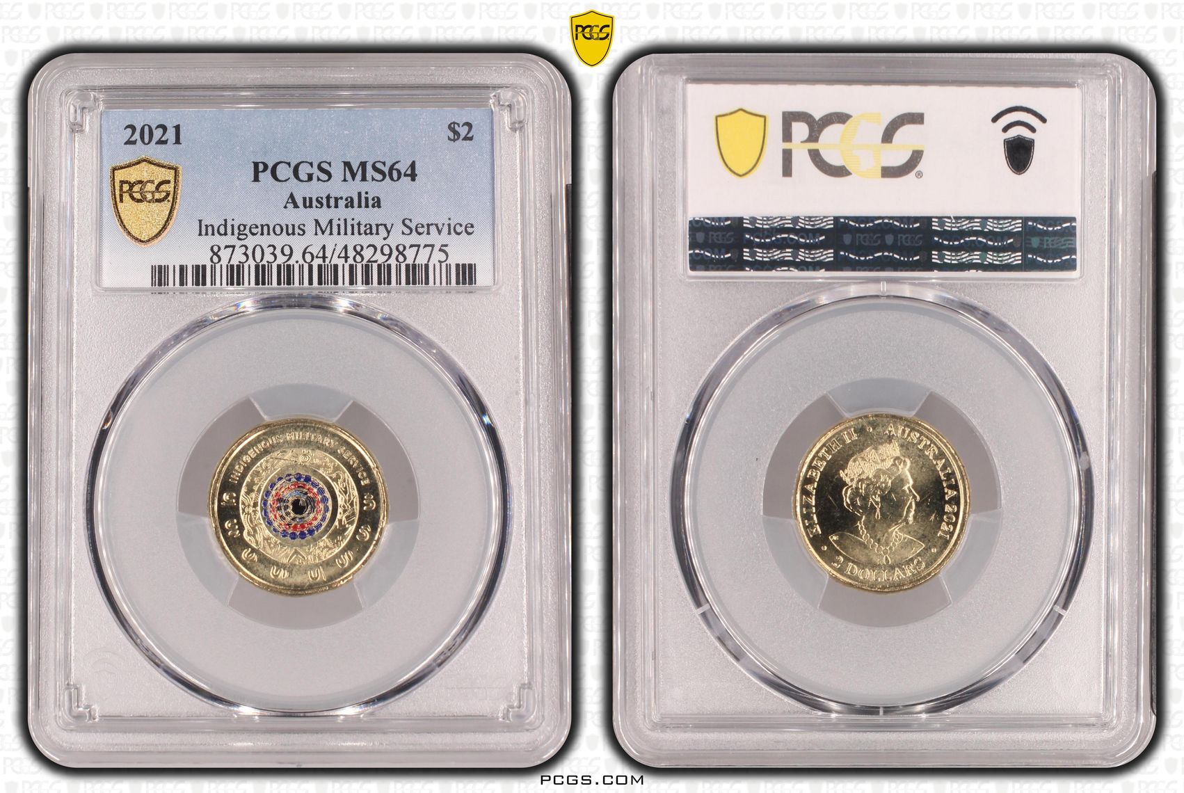 Indigenous Military Service Colourised, Two Dollar, 2021, PCGS MS64