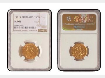 1901 VICTORIA OLD HEAD SYDNEY MINT GOLD SOVEREIGN MS61