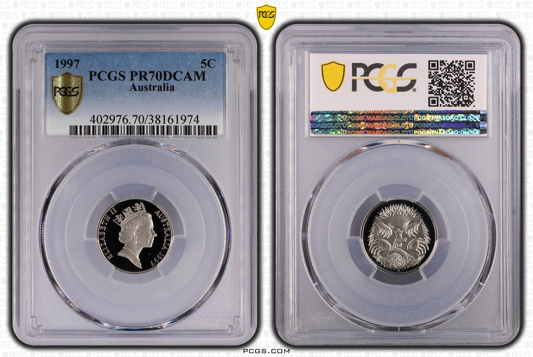 73 · 1997 Australia Five Cent, 5c PCGS - PR70DCAM POP 14/0 -974